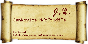 Jankovics Mátyás névjegykártya