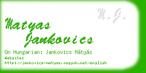 matyas jankovics business card