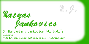 matyas jankovics business card